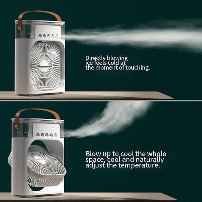4-in-1 Mist Air Cooler – USB Rechargeable Fan