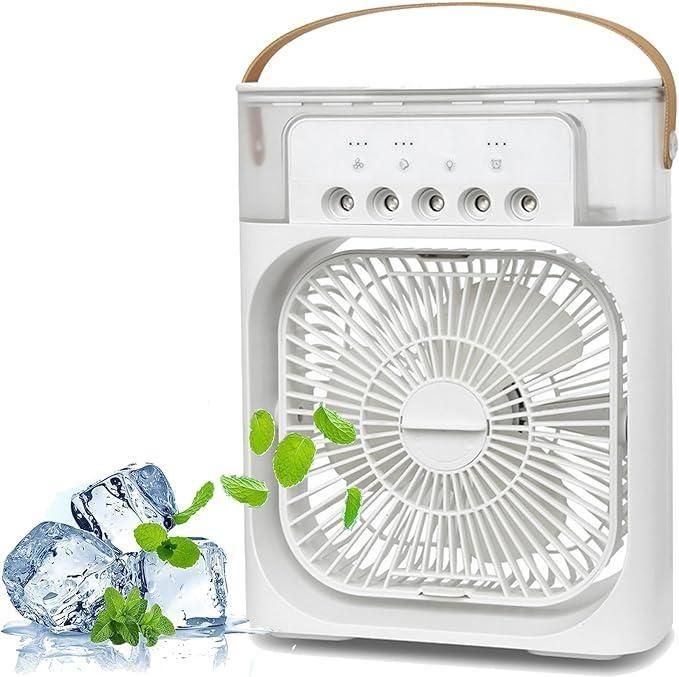 4-in-1 Mist Air Cooler – USB Rechargeable Fan