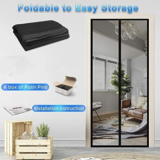 Magnetic Mosquito Net Door Curtain – Foldable Mesh
