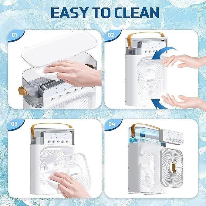 4-in-1 Mist Air Cooler – USB Rechargeable Fan