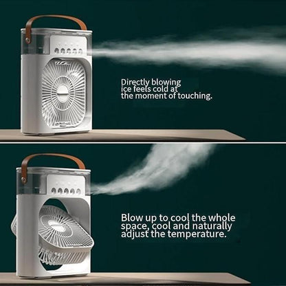 4-in-1 Mist Air Cooler – USB Rechargeable Fan