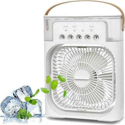 4-in-1 Mist Air Cooler – USB Rechargeable Fan